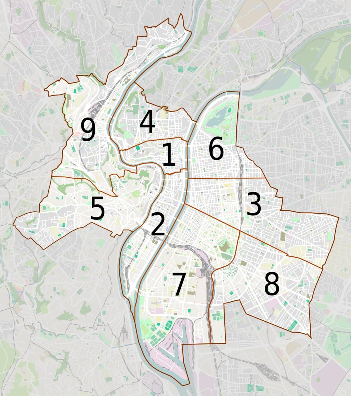 வரைபடம் லியோன் அக்கம்