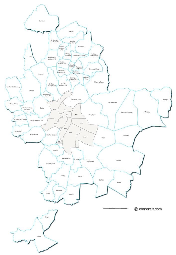 பிரான்ஸ் மேப் லியோன் பகுதியில்
