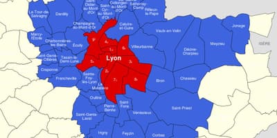 வரைபடம் லியோன் பகுதியில்
